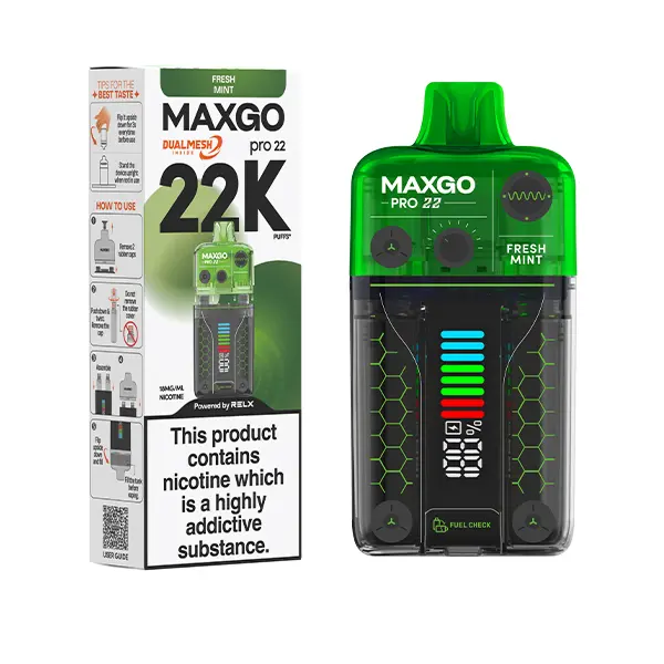 Fresh Mint RELX MaxGO Pro 22K Disposable Vape Kit 